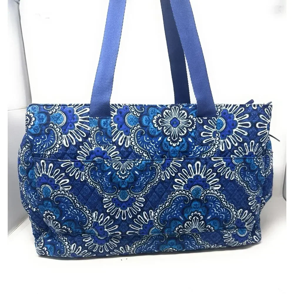 Vera Bradley Blue Maritime Medallion Dual Compartment Travel Laptop Carry-On Bag